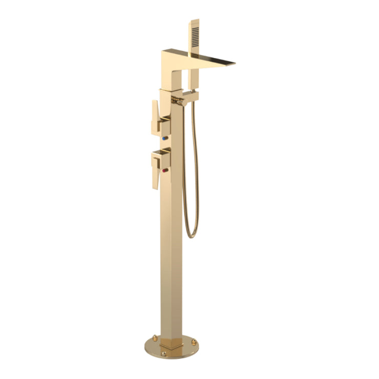 Rubinet Floor Mount Tub Filler Bathroom Faucet