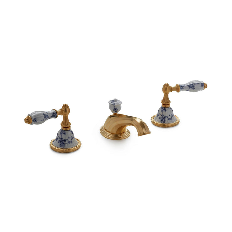 Sherle Wagner Scalloped Ceramic Empire Lever Handles Bathroom Faucet