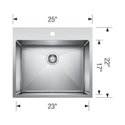 Blanco Quatrus 15 Single Bowl Dual Mount Kitchen Sink