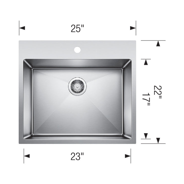 Blanco Quatrus 15 Single Bowl Dual Mount Kitchen Sink