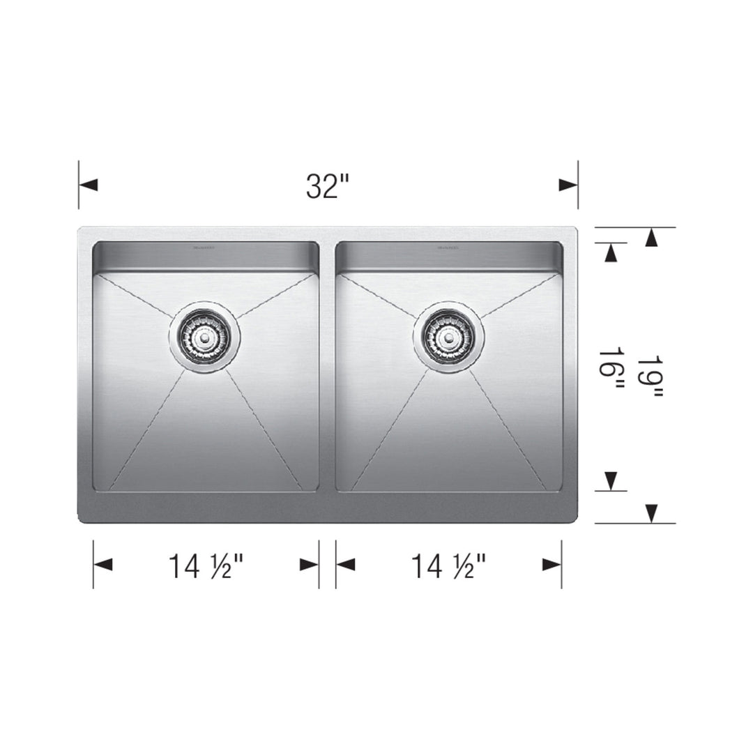 Blanco Quatrus 15 Apron Double Bowl Kitchen Sink