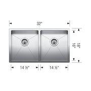 Blanco Radius Double Bowl Kitchen Sink