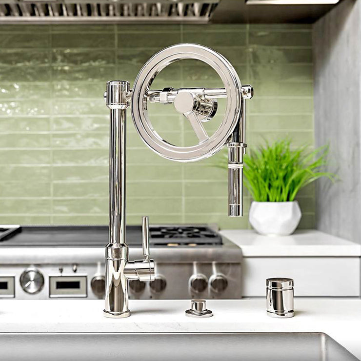 Waterstone Endeavor Wheel Pulldown Kitchen Faucet