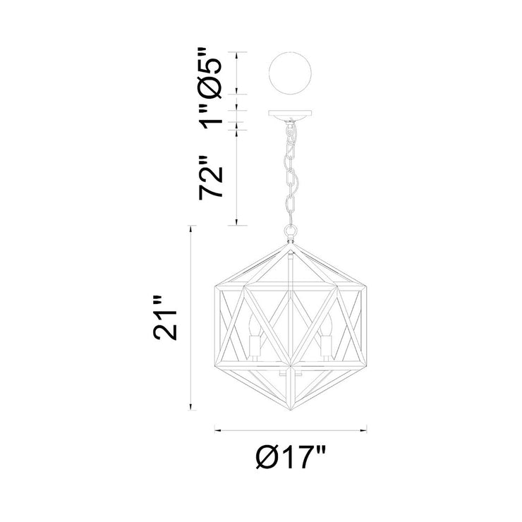CWI Lighting Amazon 3-Light Chandelier