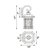 CWI Lighting Blackbridge 1-Light Outdoor Black Wall Lantern