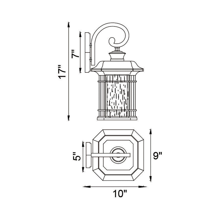 CWI Lighting Blackbridge 1-Light Outdoor Black Wall Lantern