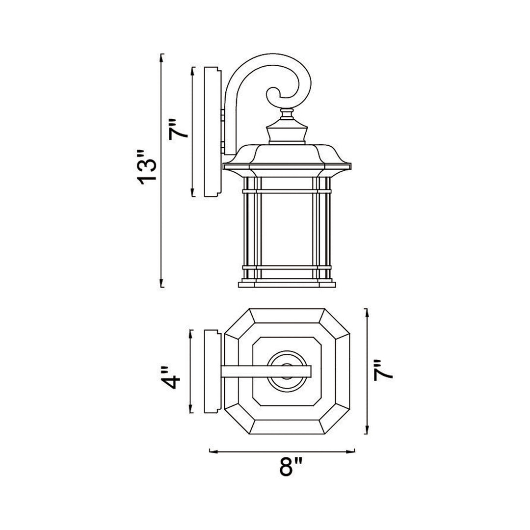 CWI Lighting Blackbridge 1-Light Outdoor Black Wall Lantern