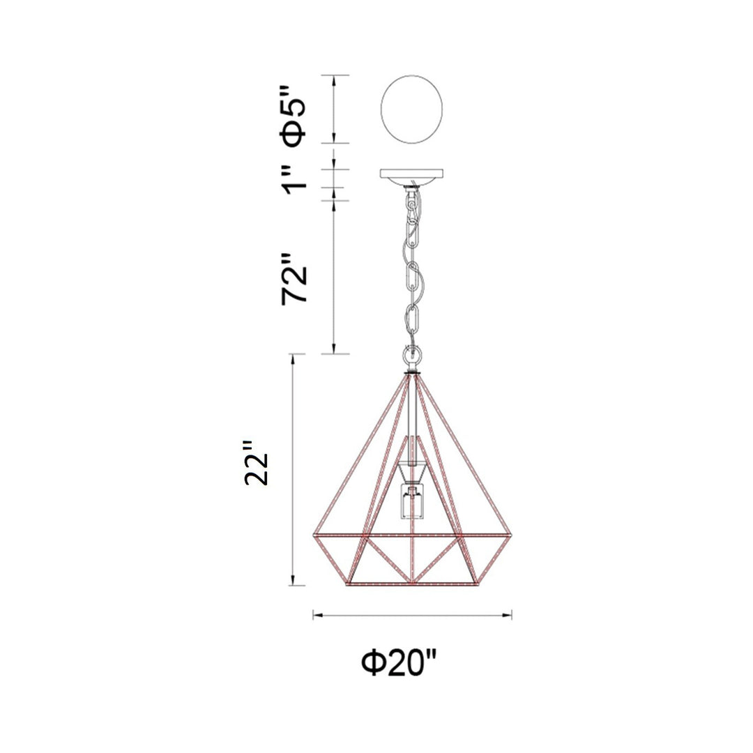 CWI Lighting Diamond 1-Light Chandelier