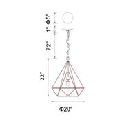 CWI Lighting Diamond 1-Light Chandelier