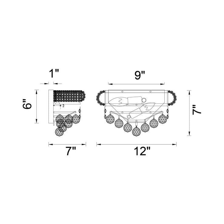 CWI Lighting Empire 2-Light Wall Sconce