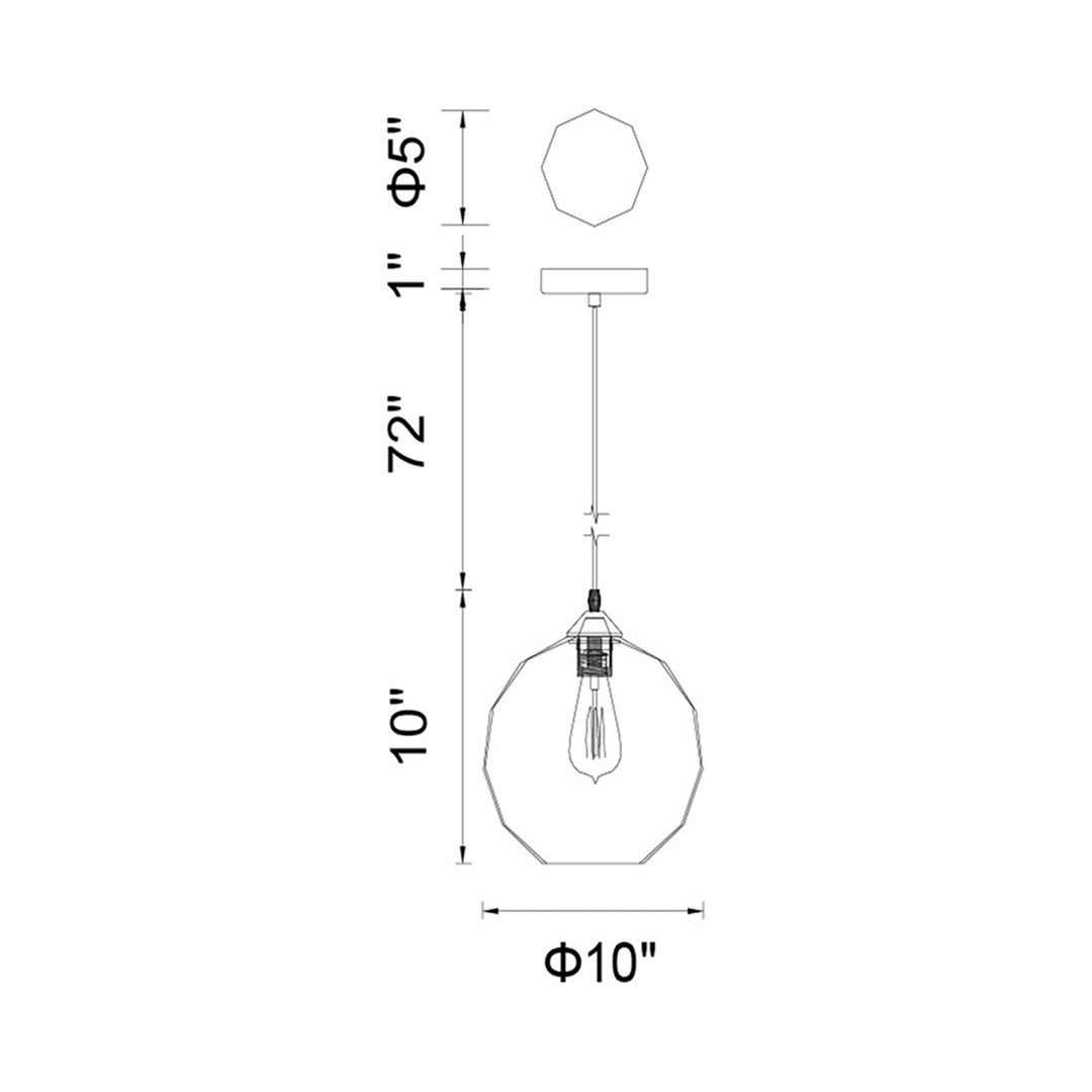 CWI Lighting Glass 1-Light Pendant