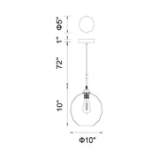 CWI Lighting Glass 1-Light Pendant