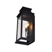 CWI Lighting Milford 2-Light Outdoor Black Wall Lantern