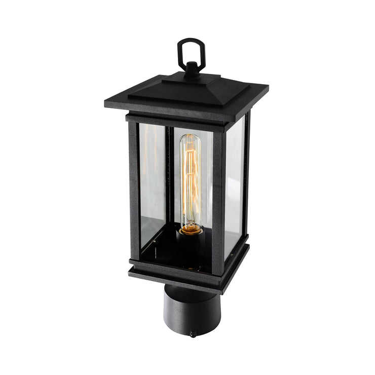 CWI Lighting Oakwood 1-Light Outdoor Black Lantern Head