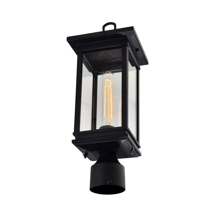 CWI Lighting Oakwood 1-Light Outdoor Black Lantern Head