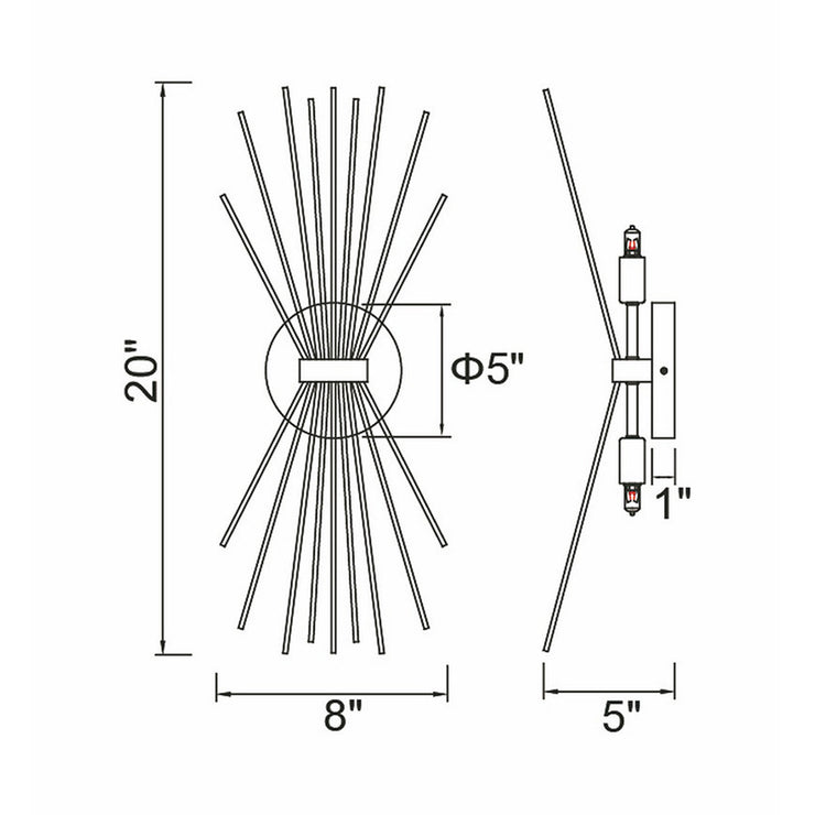 CWI Lighting Savannah 2-Light Wall Sconce