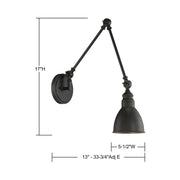 Savoy House Dakota 1-Light Adjustable Wall Scone