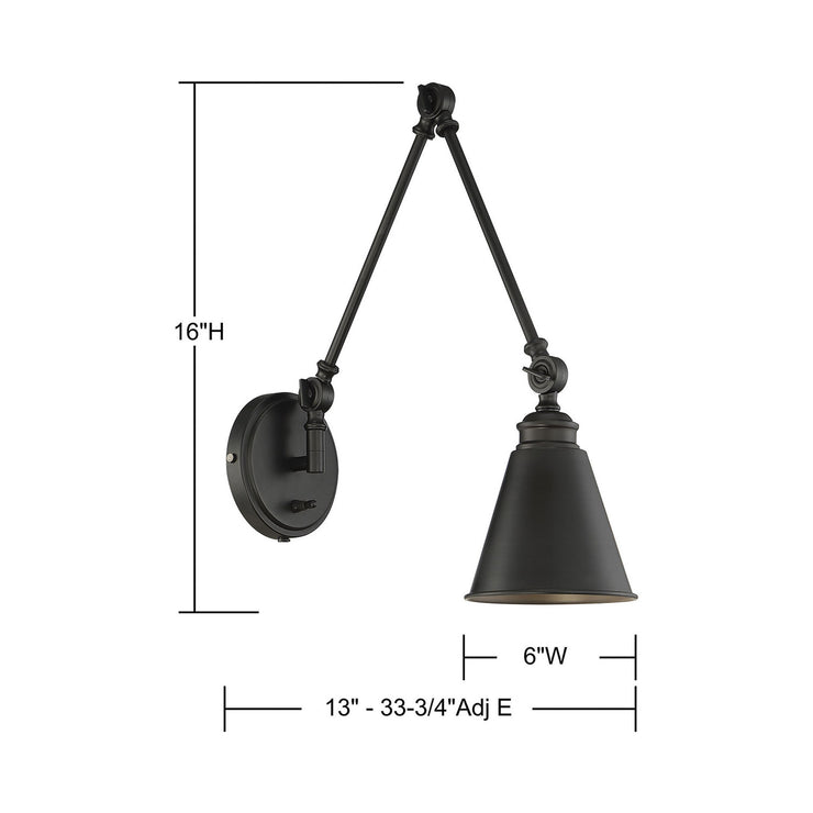 Savoy House Morland 1-Light Adjustable Wall Scone