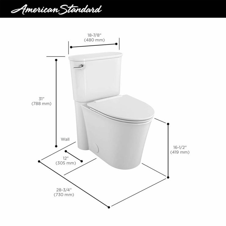American Standard Studio Dual Flush Elongated Toilet Canaroma Bath & Tile