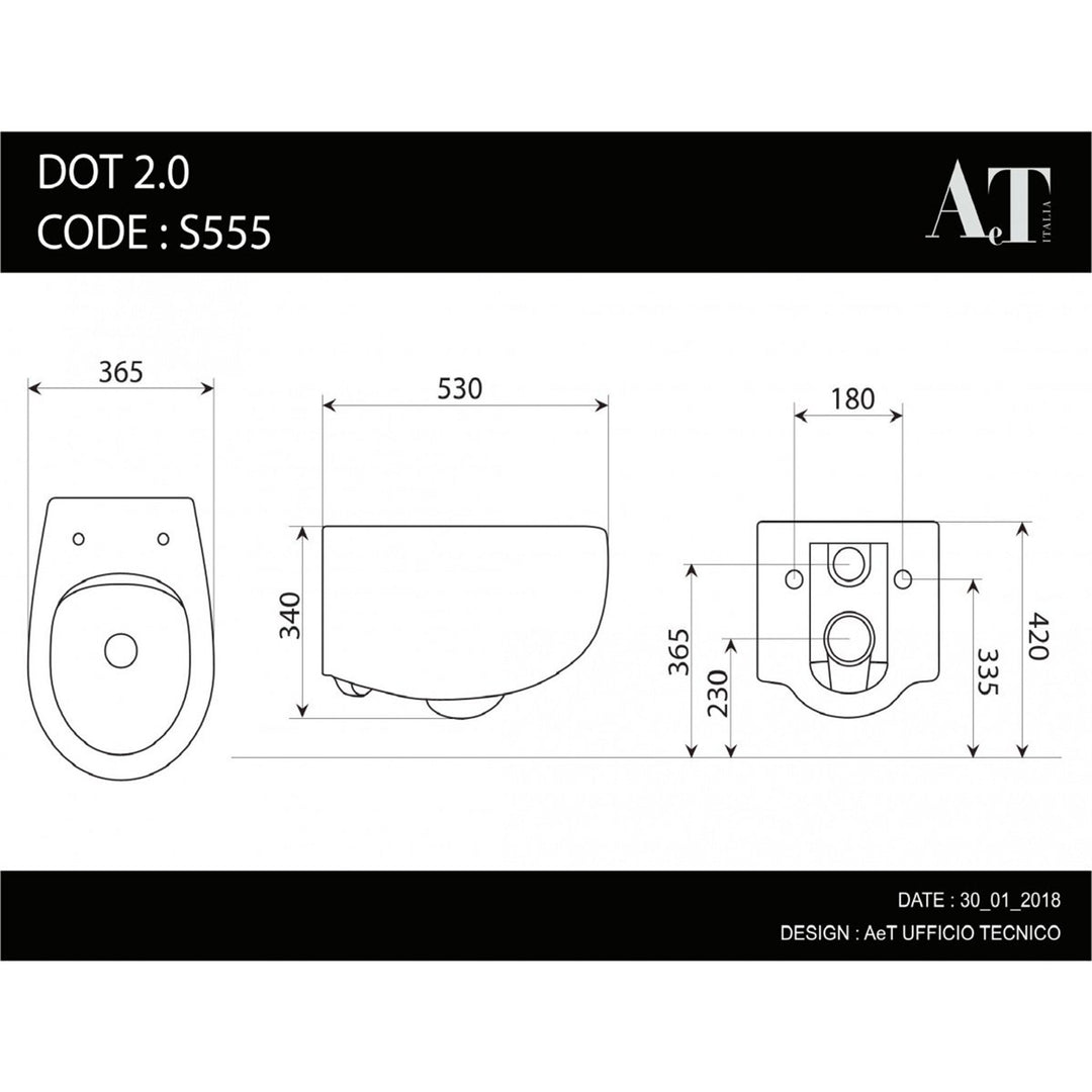 AeT Dot 2 Prencess Wallhung Toilet Matte Black