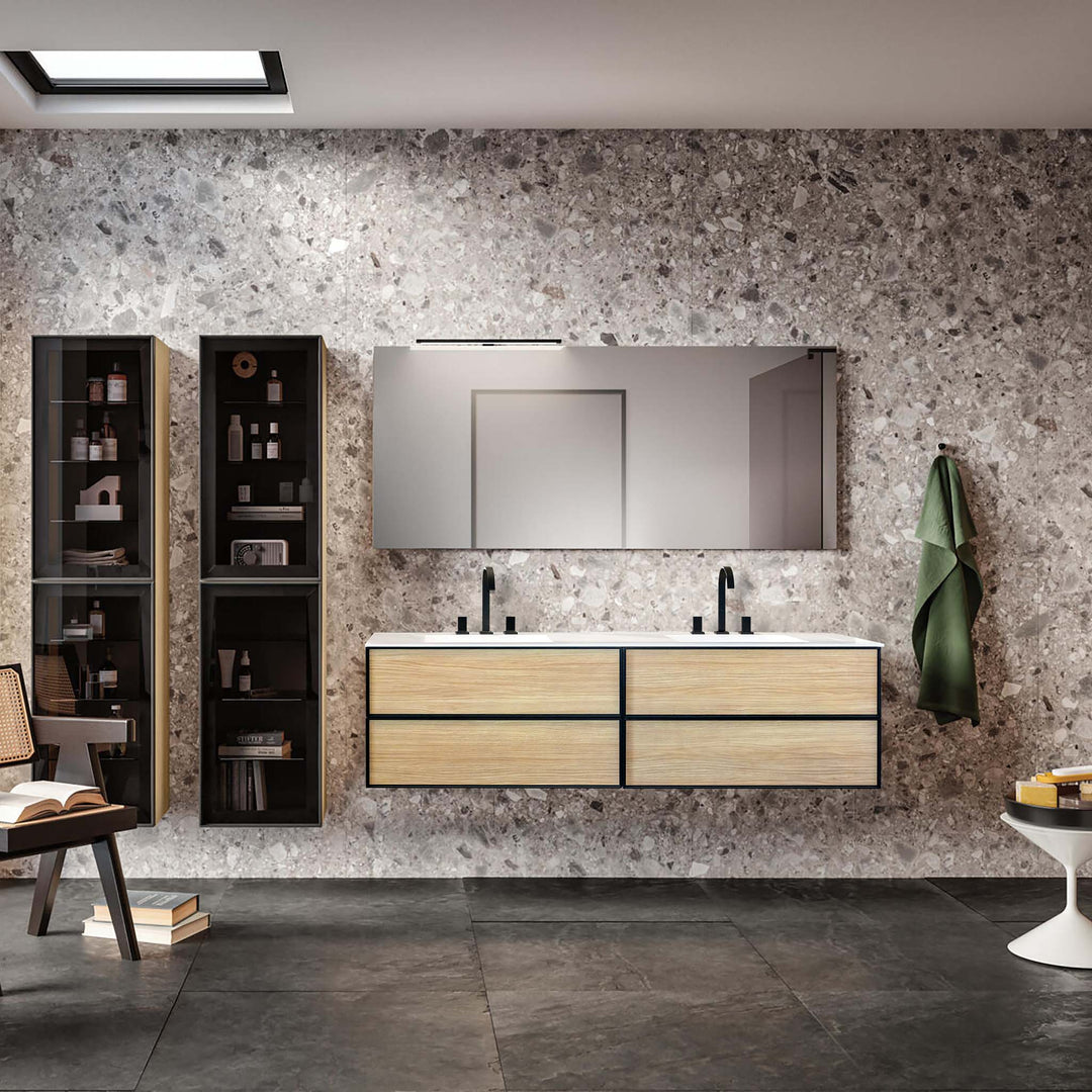 Bath Vanity Class Double Sink