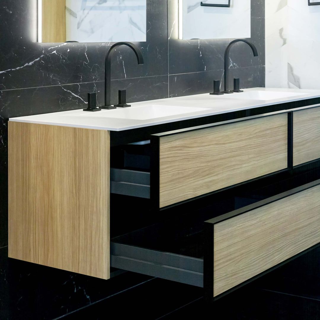 Bath Vanity Class Double Sink
