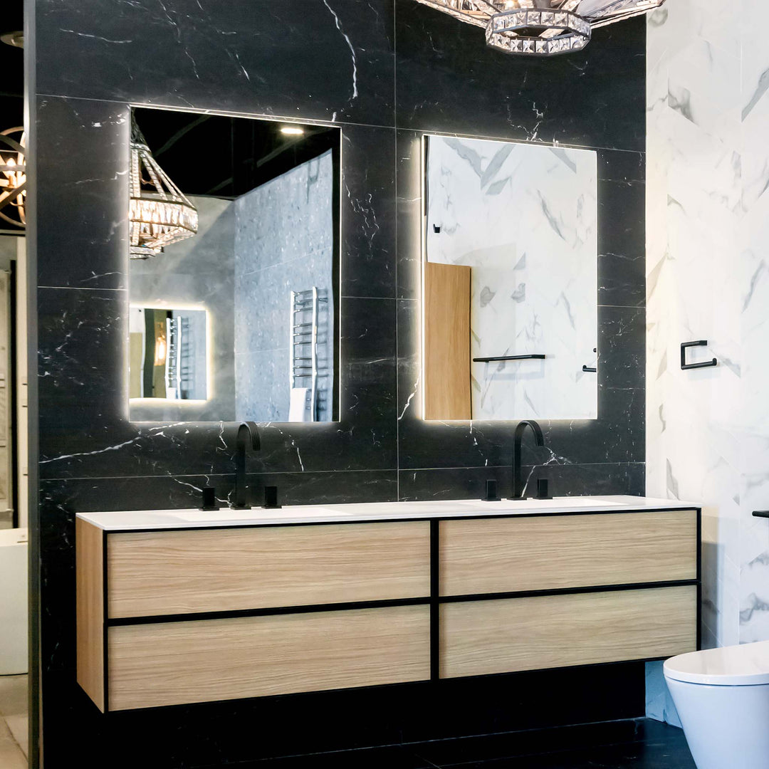 Bath Vanity Class Double Sink