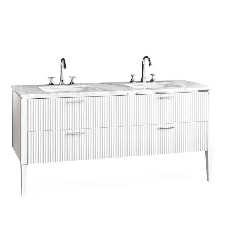 GB Group Bath Vanity LAMÈ Double Sink White