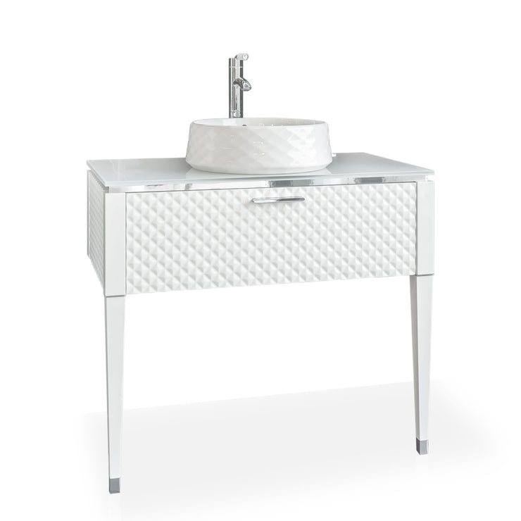 GB Group Bath Vanity LAMÈ Single Sink White