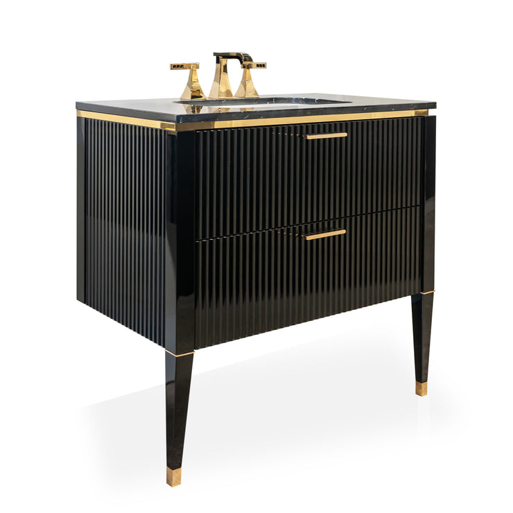 GB Group Bath Vanity LAMÈ Single Sink Black