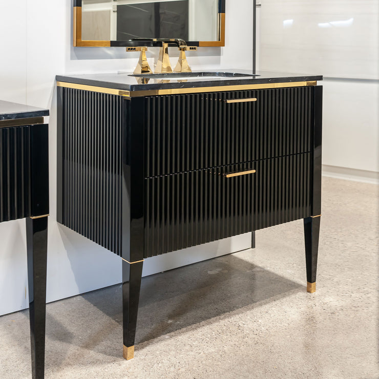 GB Group Bath Vanity LAMÈ Single Sink Black