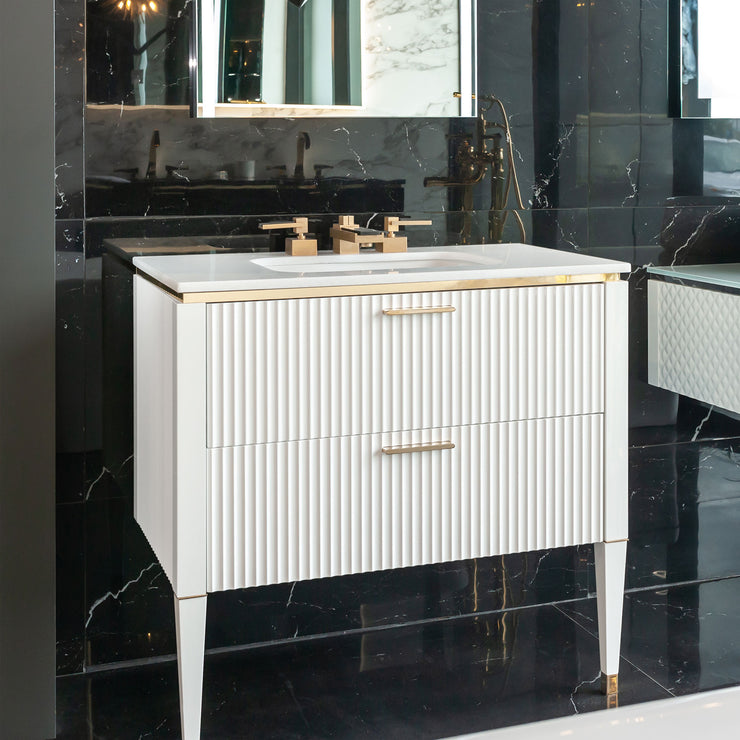 GB Group Bath Vanity LAMÈ Single Sink White