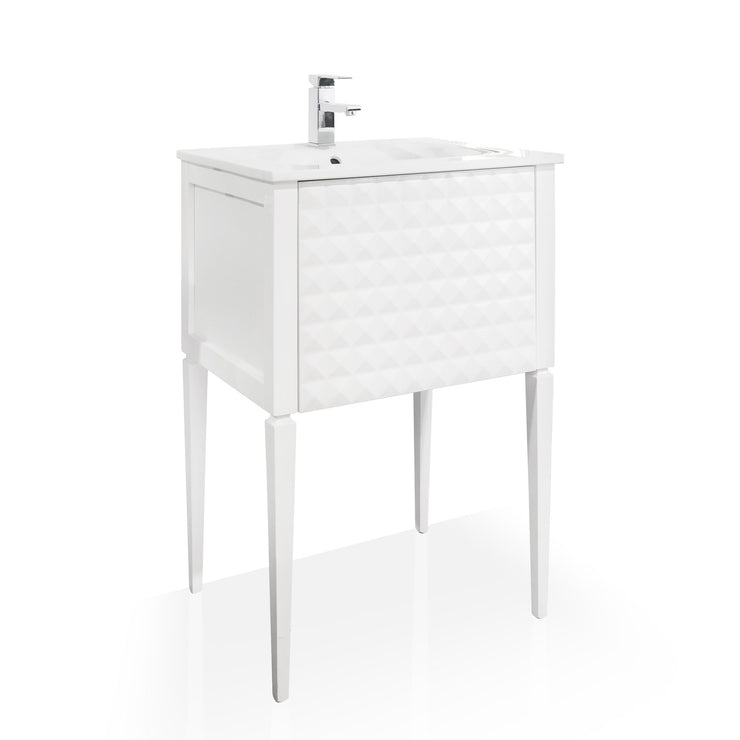 Macral Bath Vanity Diamond Collection - White Gloss