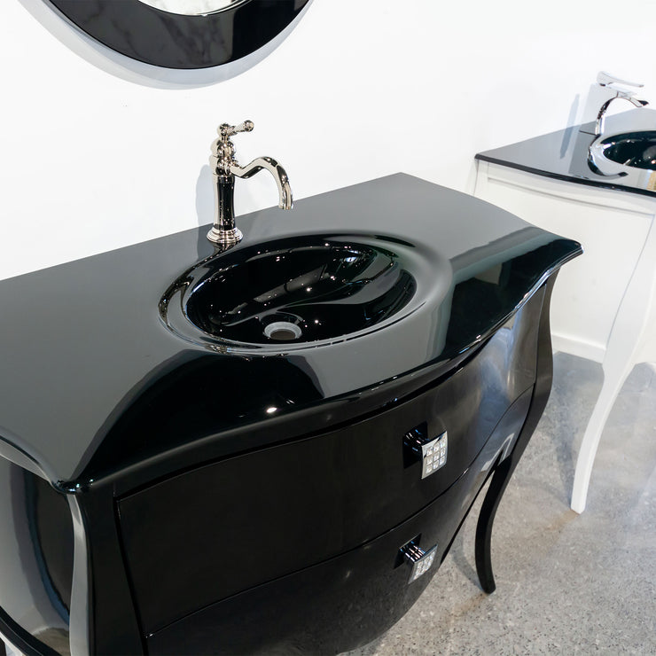 Macral Bath Vanity Paris - Black Gloss