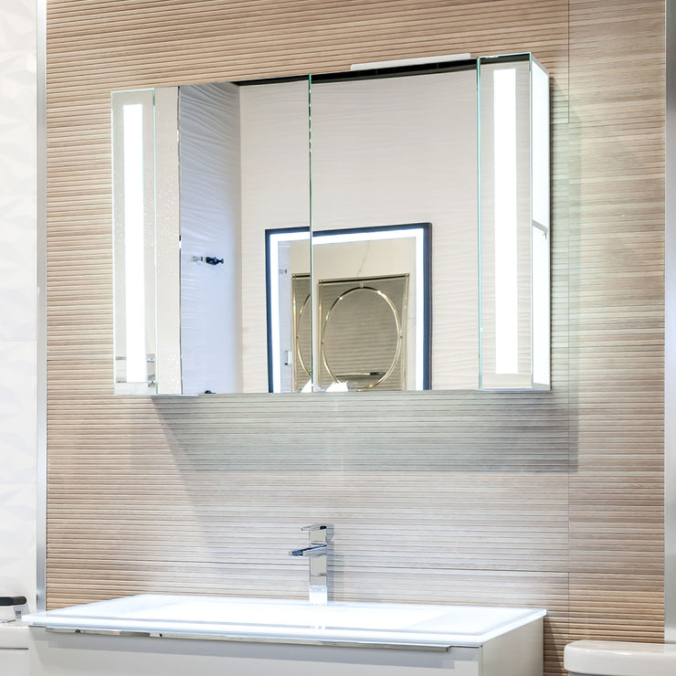 MCJ Bathroom York LED Mirror with Medicine Cabinet