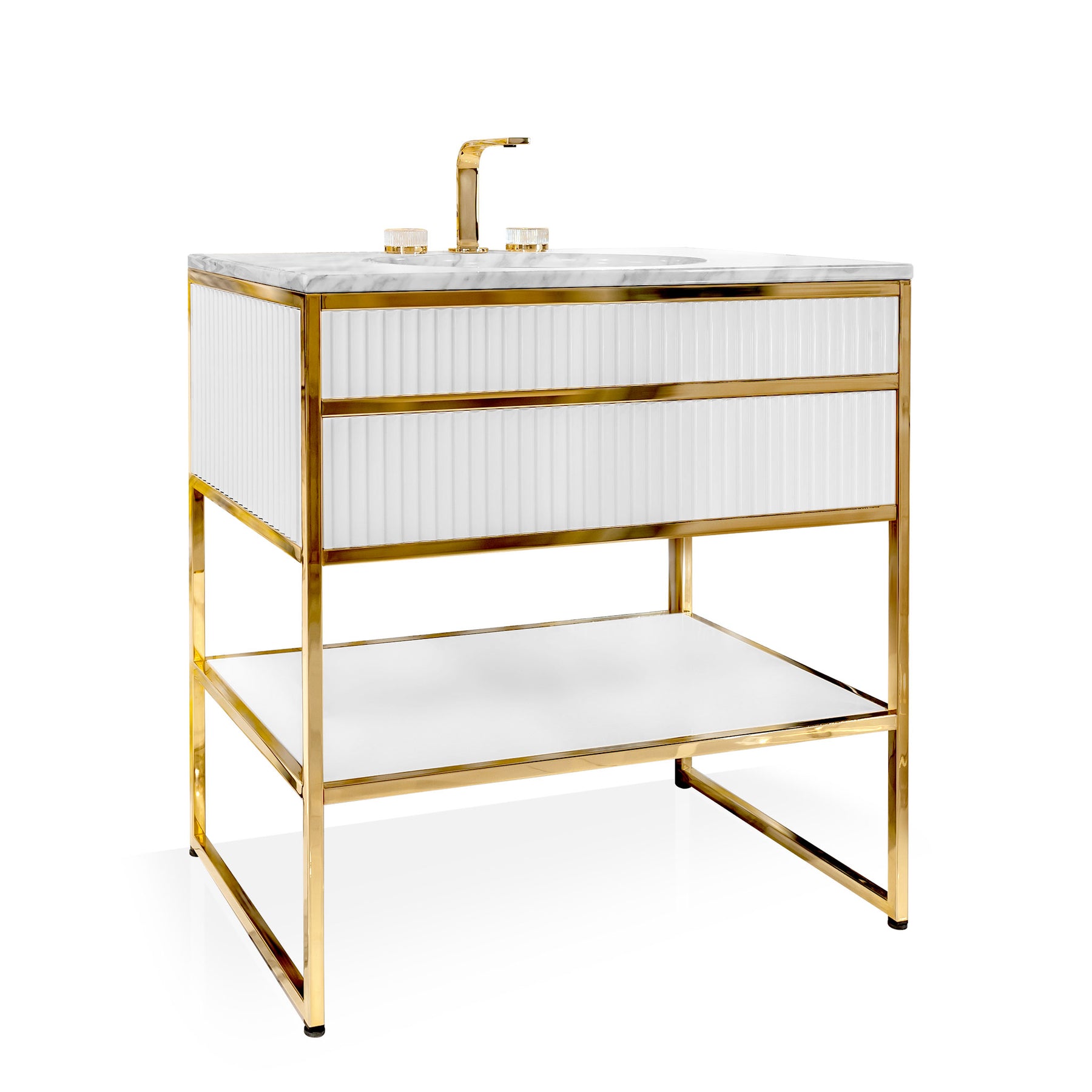 Oasis Bath Vanity Academy Gold and White Canaroma Bath & Tile