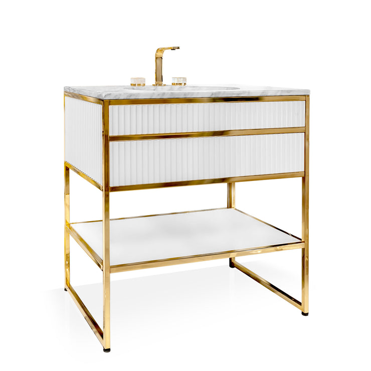 Oasis Bath Vanity Academy Gold and White