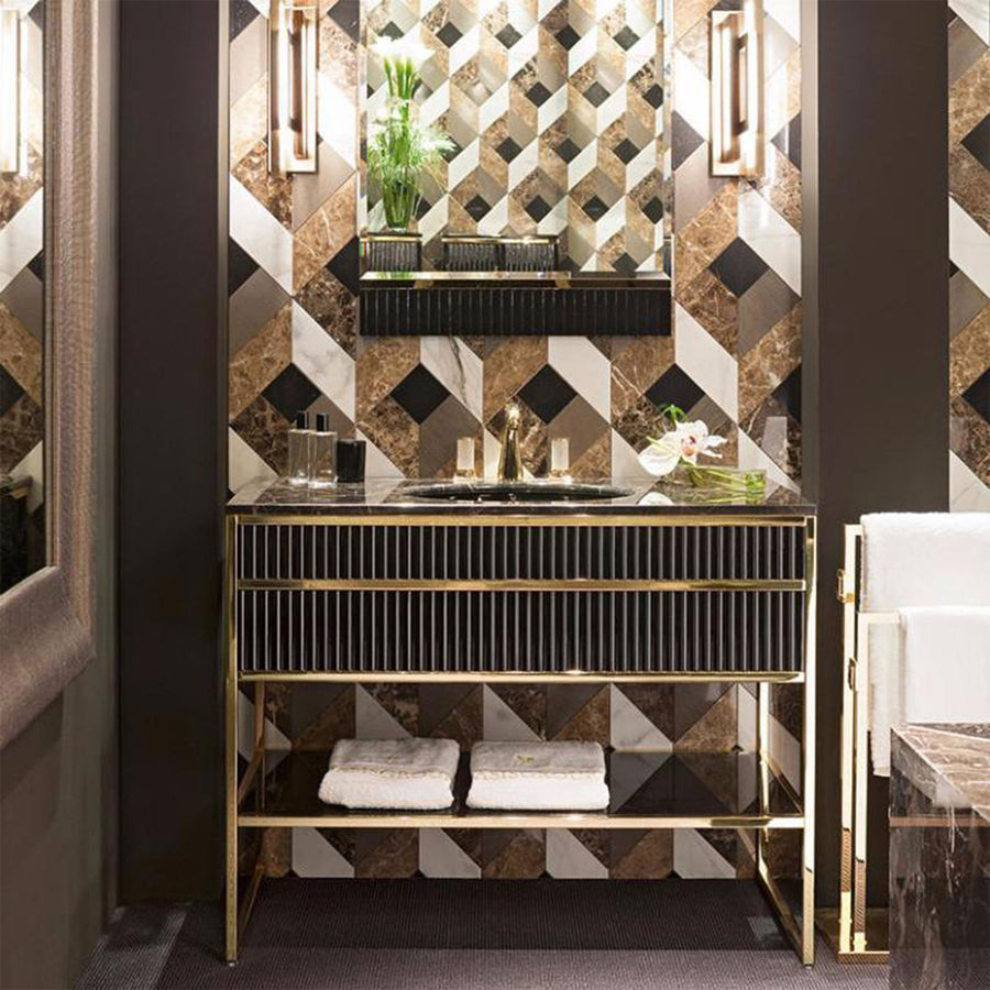 Oasis Bath Vanity Academy Gold and White Canaroma Bath & Tile