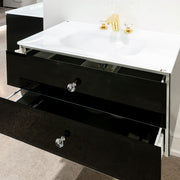 Q'in Bath Vanity Lux Single Sink Black
