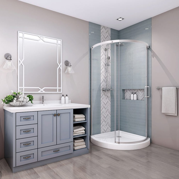 Corner Round Rolling and Sliding Shower Doors, Vague