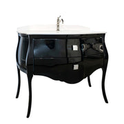 Macral Bath Vanity Paris, White top with Black, 90cm/35"