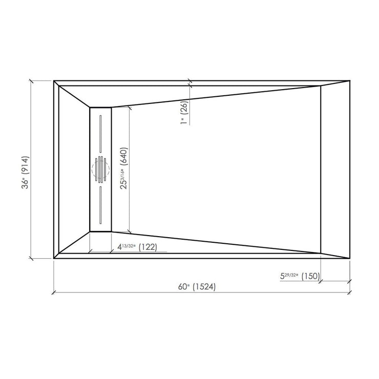 Fiora Linea Shower Base 60" x 36"